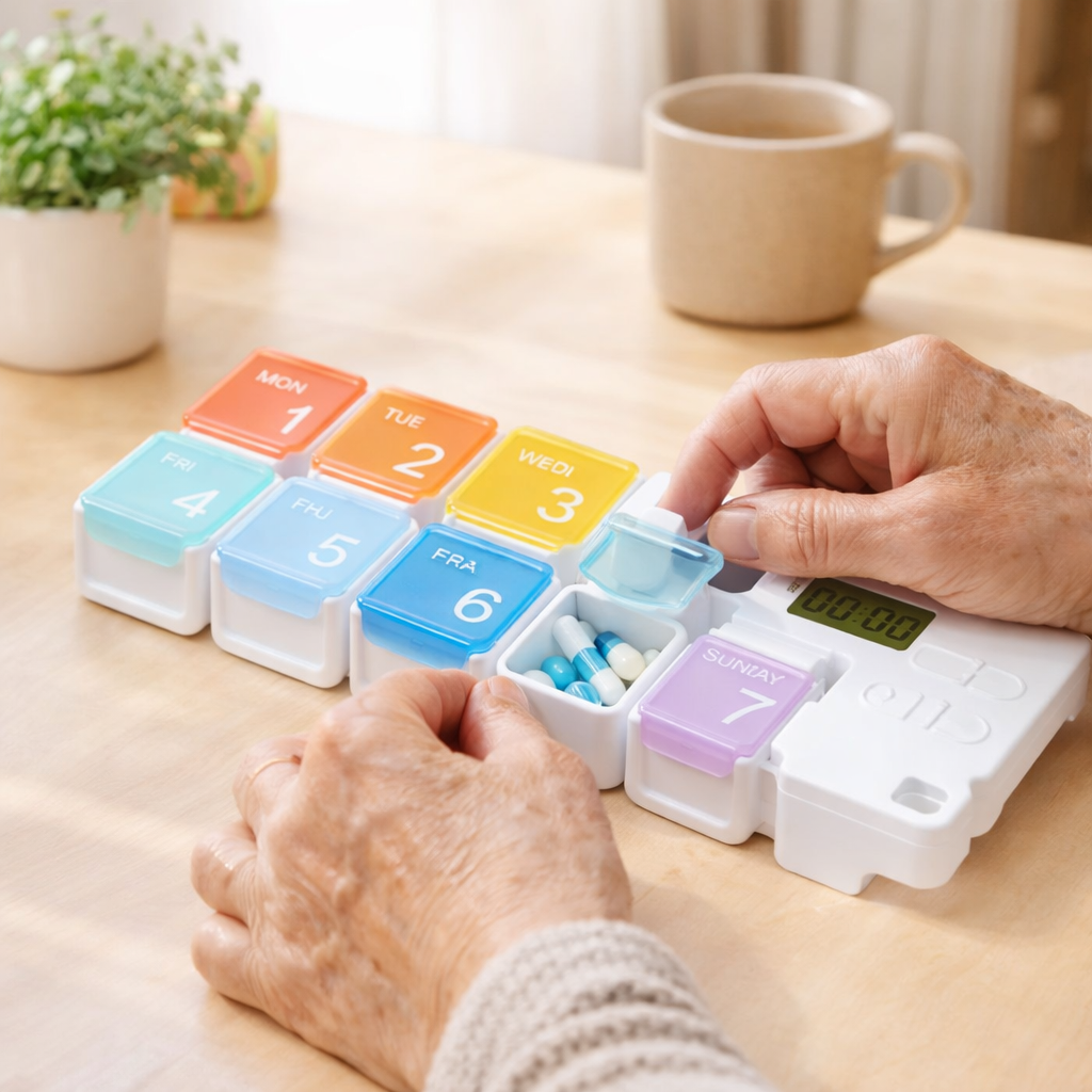 PewnaDawka™ organizer na leki z alarmem